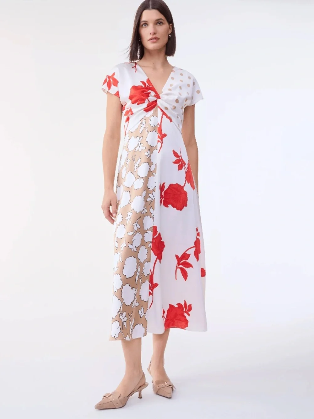 Ann Taylor Floral Twisted Midi Dress - Picture 3 of 4